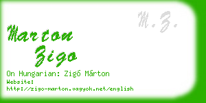 marton zigo business card